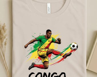 Congo Soccer Fan Shirt, African Football Supporter Tee, Congo Graphic T Shirt, Country Pride Sports Shirt, Unisex Match Day Apparel