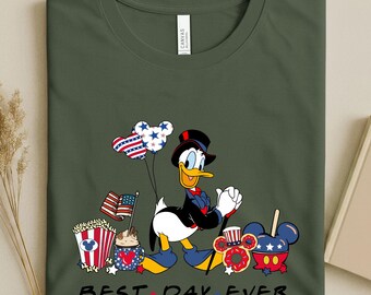 Patriotic Duck Design Shirt, USA Theme Graphic Tee, Independence Day Outfit, Fourth of July Shirt, American Celebration Tee