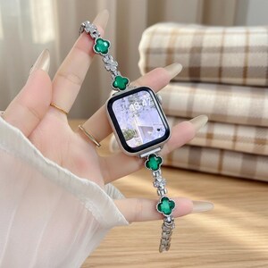 Elegant Pink Clover Face Bracelet Watch - Women\'s Jewelry Pink Crystal Four-clover Leaf Rose Gold Bracelet Ladies  main image 3