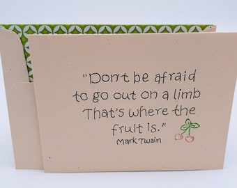 Card to Take a Risk -  Endeavor Card - Inspirational Card - Mark Twain Quote - Graduation Card - New Job Card - Encouragement Card