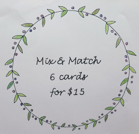 Mix and Match Card Order Greeting Card Bundle Greeting | Etsy