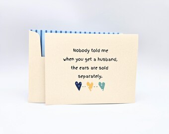 Funny Husband Anniversary Card – "Ears Sold Separately" Sentiment