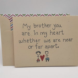 Brother Birthday Card - Long Distance Brother card - Brother & sister love - Card for Brother - Father&#39;s Day Card for Brother