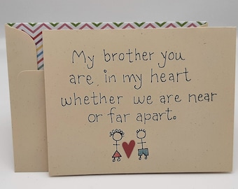 Brother Birthday Card - Long Distance Brother card - Brother & sister love - Card for Brother - Father&#39;s Day Card for Brother