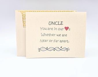 Special Uncle Birthday Card, Long Distance, Family Love