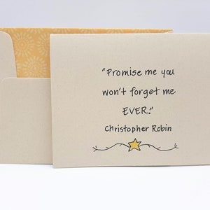 Promise Me You&#39;ll Never Leave Me - Christopher Robin - Wedding Anniversary Card - Spouse Card - Friend Card - Husband Card - Wife Card