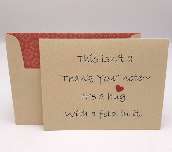 Thank You Note, Loving Appreciation Card, Sending Hug