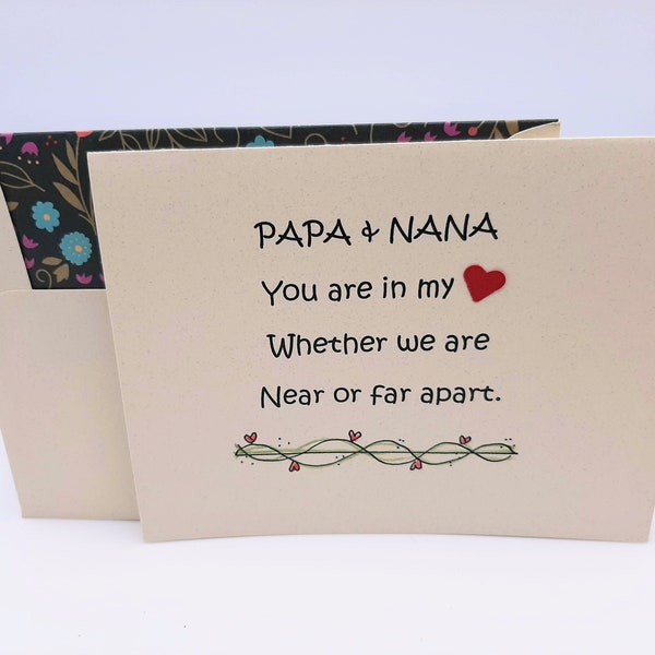 Papa and Nana Card - Grandparents Greeting Card - Love of Papa and Nana - Papa and Nana Anniversary Card - Grandparent Card - Valentine Card