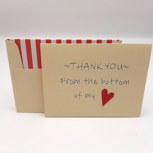 Heartfelt Thanks - Thank You from the Bottom of My Heart - Thank You Note - Friend Thank You - Family Thank You