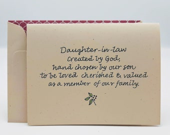 Card for Daughter-in-law -Daughter-in-law Birthday Card - Daughter in-law Bridal Card - Love of Daughter-in-law