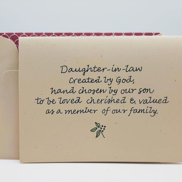 Card for Daughter-in-law -Daughter-in-law Birthday Card - Daughter in-law Bridal Card - Love of Daughter-in-law