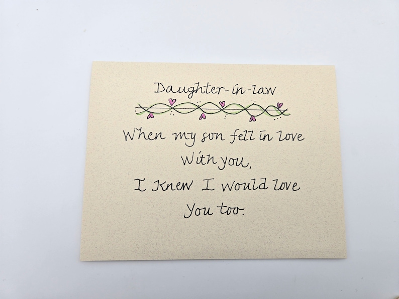 Daughter-in-Law Card - Special Love Message (Envelope Included) image 2
