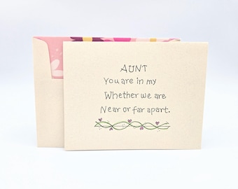 Long Distance Aunt Birthday Card, Love & Miss You