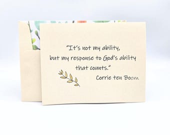 God's Ability - Encouraging Faith Card - Corrie ten Boom