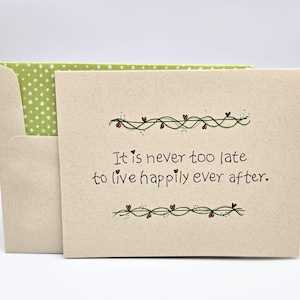 Second Marriage Card, Never too Late to Live Happily, Partner Card, Wedding Card, Wedding Anniversary Card, Card for Spouse