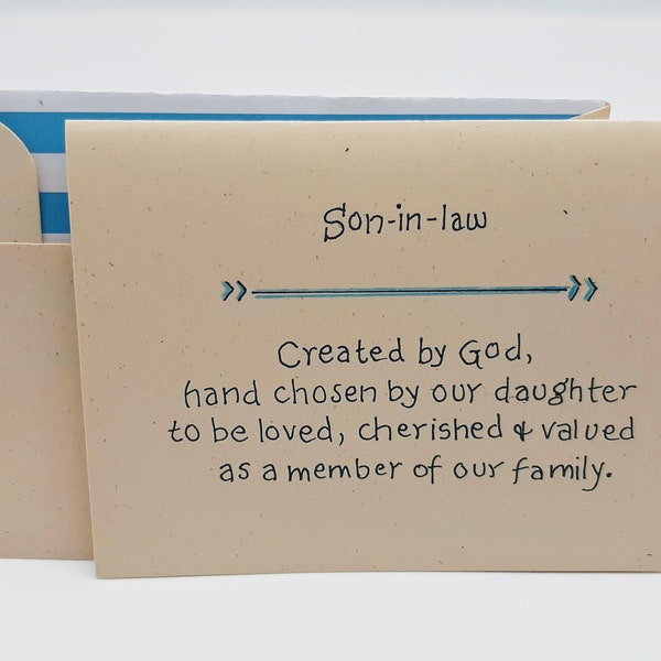 Son-in-law Card -  Son-in-law Birthday - Son-in-law Love - Wedding card for Son-in-law -  Religious Card for Son-in-law - In-law Card