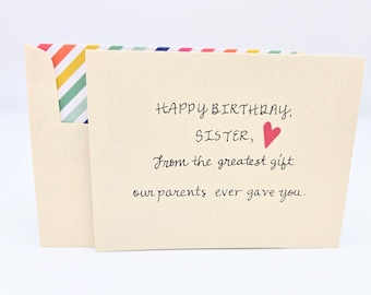 Funny Sister Birthday Card - Sibling Gift