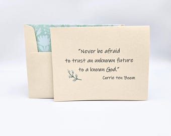 God knows your future - Trust God, blank card - Corrie ten Boom quote