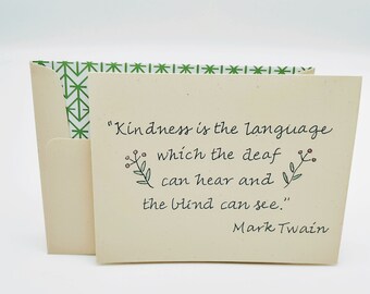 Mark Twain quote - Kindness Card - Deaf & Blind Card - Female Birthday Card - Male Birthday Card - Friend Birthday