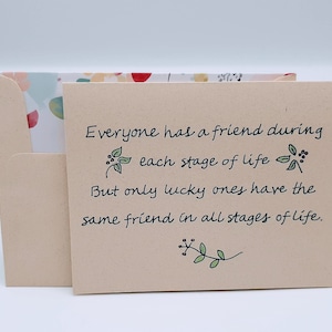 Lasting Friendship, Friend Greeting Card,  Friendship in All Stages, Friend Birthday Card, Best Friends Forever Card, Friend Blank Card