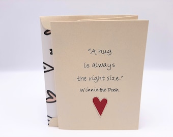 Winnie the Pooh Hug Card - Friendship Greeting Card