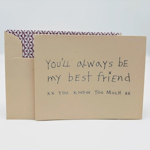Funny Best Friend Card - Best Friend Birthday Card - Funny Long Distance Friendship Card - Friends Know Too Much