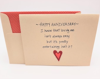 Funny Anniversary Card, Husband Wife Gift
