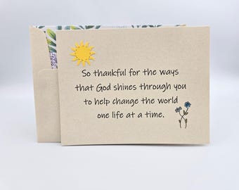 God shines through you - World Changer - Faith Card - Graduation Message