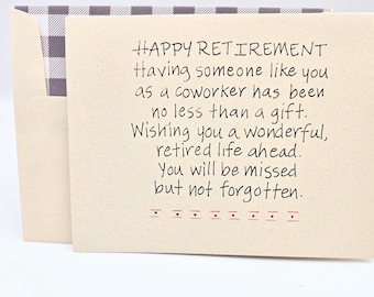 Happy Retirement Card, Coworker Gift, Wishes