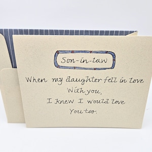 Love of Son-in-law - Father&#39;s Day Card for Son-in-law- Card from Mother or Father-in-law - Son-in-law Birthday Card - Son-in-law Wedding
