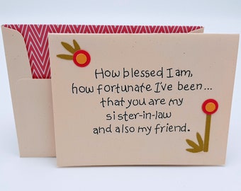 Love of Sister-in-law - Sister-in-Law Card - Sister-in-law Birthday Card - Sister-in-law as Friend - Bridal Card for Sister-in-law