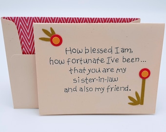 Love of Sister-in-law - Sister-in-Law Card - Sister-in-law Birthday Card - Sister-in-law as Friend - Bridal Card for Sister-in-law