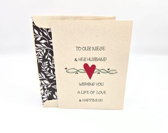 Niece Wedding Card from Aunt and Uncle, Blank Inside