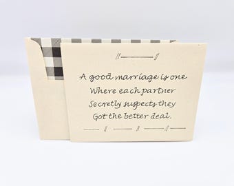Funny Anniversary Card - 'Better Deal' Marriage Card