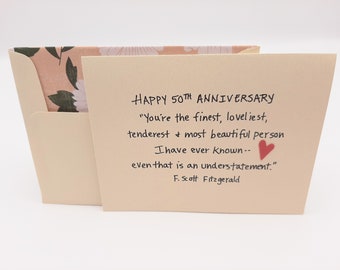 50th Wedding Anniversary - Wedding Anniversary Card - Husband Anniversary Card - Wife Anniversary Card - Beautiful Wife Card - Partner Card