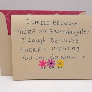 Granddaughter  Card - Granddaughter Graduation Card - Granddaughter Birthday Card - Funny Granddaughter Card - Card from Grandparent