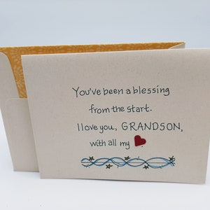 Grandson Birthday Card, Grandson Birthday Gift, Love of Grandson, Long distance Grandson, Thinking of Grandson, Grandson Father&#39;s Day