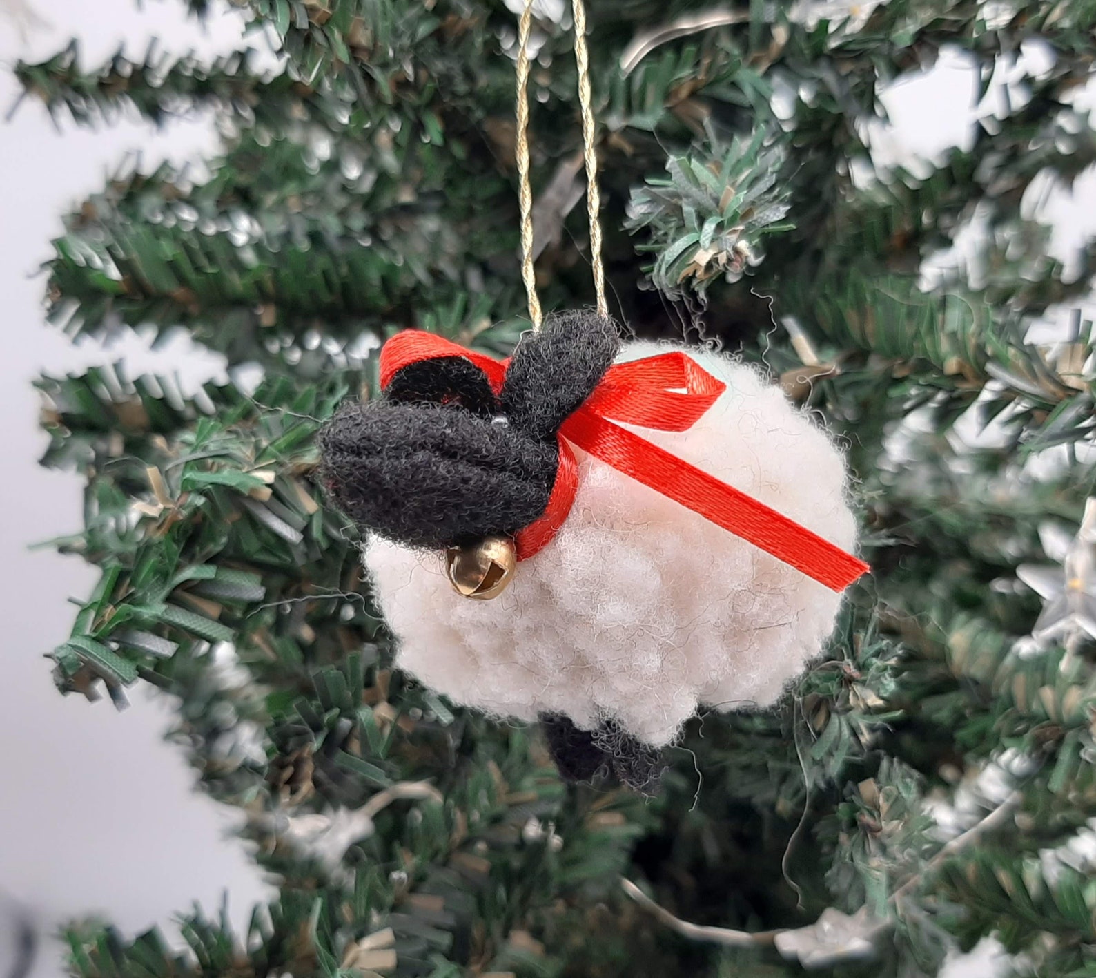 Sheep Christmas Ornament Wooly Sheep Ornament Miniature Etsy