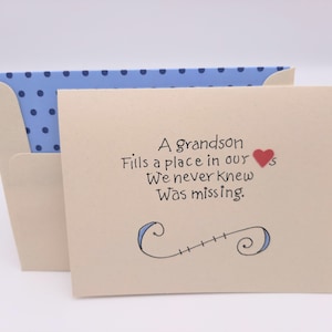 Grandson Card, Love of Grandson, Grandson in our Hearts, Grandson Birthday Card, Grandson Graduation, Grandson Father&#39;s Day, Grandparents