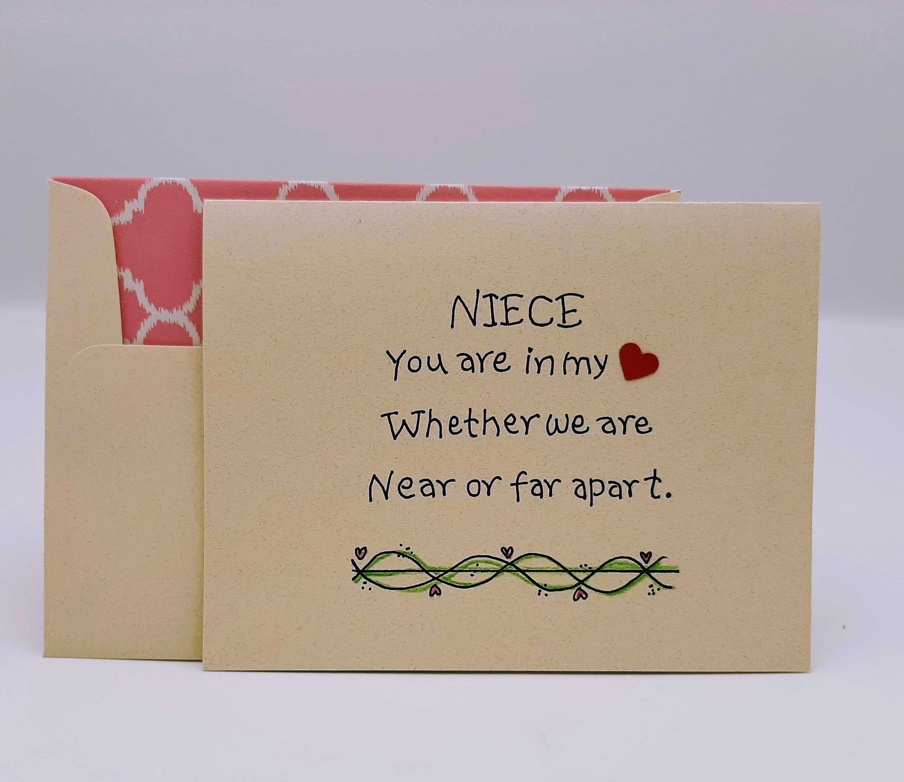 Thinking of Niece Niece Birthday Card Long Distance Niece - Etsy