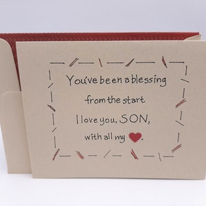Card for Son, Son Birthday Card, Son Greeting Card, Son is a Blessing, Thinking of Son, Love of Son, Parent to Son Card, Father&#39;s Day Card