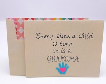 First Time Grandma Card -New Grandma Card - New Grandchild Card -Congratulations for Grandma Card