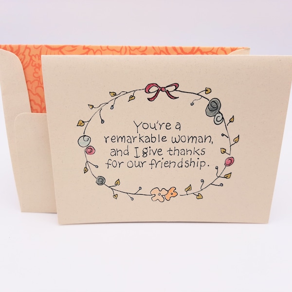 You're a Remarkable Woman - Friendship Card - Friend Birthday Card - Love of Friend - Encouragement for Friend - Friend Gift - Friendship