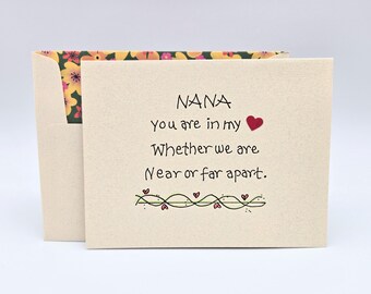 Love of Nana Card, Birthday or Mother's Day, From Granddaughter or Grandson
