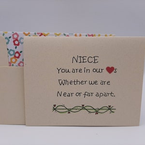 Long Distance Niece - Niece Birthday Card - Love of Niece - Niece&#39;s Graduation Card - Niece Card - Niece Valentine