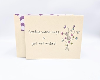 Get Well Wishes - Sending Warm Hugs, blank card