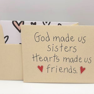 Sister Friendship Card - Sister Birthday Card - God Made Us Sisters - Sister Card with Flowers - Sisters as Friends