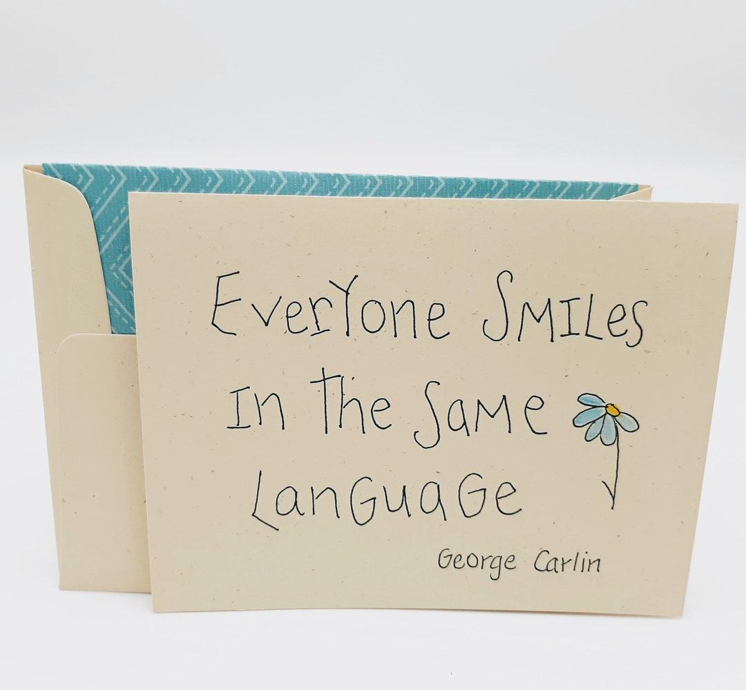 Smile Greeting Card - Blank Inside With Decorative Envelope - Etsy