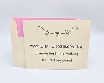Barbie card for Older Woman - Funny Aging Saying - BFF Birthday Card