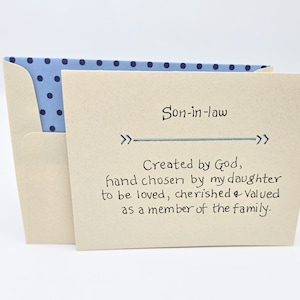 Son-in-law card from Mother-in-law - Father&#39;s Day Card for Son-in-law - Son-in-law Birthday Card - Religious Card for Son-in-law - Wedding
